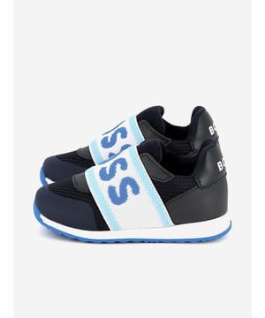 Introducing the BOSS Boys Logo Trainers in Navy, a quintessential addition to any discerning young gentleman's wardrobe for SS2025. Designed with both flair and function in mind, these trainers encapsulate the essence of upscale casual wear. Key Features include Elegant Navy Hue Sophisticated and versatile, perfect for any outfit. Iconic BOSS Branding Subtle logo detail that spells luxury. Supreme Comfort Crafted for all-day wear with exceptional support. Durable Design Built to withstand the rigours of boyish adventures.Elevate your boys style with BOSS where elegance meets everyday.