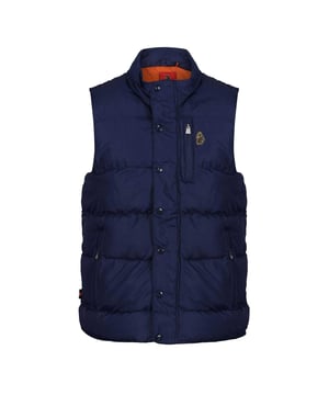 Buitenste materialen: 100% Polyester. Voering: 100% nylon. Vulling: 100% polyester. Voering: Contrast. Ontwerp: Geborduurd logo, Gewatteerd. Gewatteerd. Mouwtype: Mouwloos. Halslijn: Staande Kraag. Zakken: 2 Zijzakken, 1 Borstzak, Rits. Sluiting: Volledige rits, drukknoop. S: 42 in. M: 44 in. L: 45,5 in.