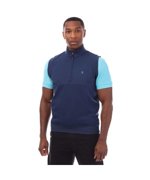 Materiaal buitenkant: 54% Katoen, 46% Polyester. Materiaal voering: 51% Polyester, 49% Katoen. Stof: Wafel. Ontwerp: Logo, eenvoudig. Stoftechnologie: Zacht. Gemerkte ritstrekker, gestructureerde panelen. Hals: Hoge Hals, Geribd. Mouwtype: Mouwloos. Sluiting: Kwart rits. Hem: Ribben. S: 38 in. M: 40 in. L: 43 in. XL: 45 in. XXL: 48 in.