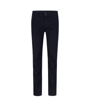 94% Katoen, 5% Polyester, 1% Elastaan. Stof: Geborsteld, Zacht aanvoelend, Inslag, Garen. Uitvoering: Effen, Gestreept. Zakken: 2 zijzakken, 2 achterzakken, 1 muntzakje. Sluiting: Knoop, Ritsgat. Merkgebonden patch. Geschikt voor: Slank.