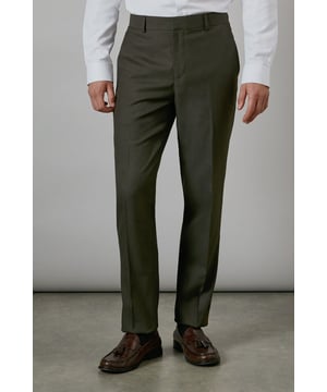 Textured stretch fabric offers comfort and flexibility for all-day wear
        Slim fit design creates a modern, streamlined silhouette
        Clean front with side pockets for practicality without compromising style
        Versatile trouser that pairs perfectly with the matching suit jacket
        Tailored waistband with belt loops for a refined finish
    
    These Burton textured trousers combine classic tailoring with modern comfort. The slim fit design contours to your frame without feeling restrictive, thanks to the stretch-enhanced fabric that moves with you throughout the day. Perfect for the man who appreciates traditional style with contemporary functionality, these trousers transition seamlessly from office to evening. Style with a crisp white shirt and the matching jacket for formal occasions, or dress down with a quality knit jumper for smart-casual events. The versatile khaki hue works brilliantly with brown leather shoes, as shown, creating a sophisticated look that's ideal for everything from important meetings to after-work drinks with colleagues. These trousers offer the perfect balance of sharp appearance and practical comfort for the active modern gentleman.