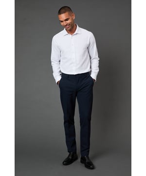 Navy Stretch Skinny Fit Suit Trousers