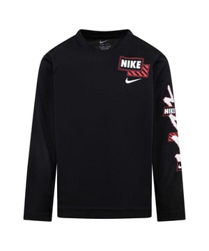 100% Polyester. Gewebetechnik: Dri-FIT, Feuchtigkeitsabweisend. Design: Logo, Unifarben, Ärmeldruck. Rundhalsausschnitt, gerippt. Langärmlig. 104: 53,34 cm. 110: 56 cm. 116: 58,42 cm. 122: 59,69 cm.