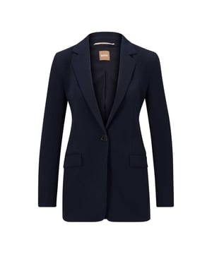 Buitenmateriaal: 69% Triacetaat, 31% Polyester. Materiaal voering: 54% viscose, 43% polyamide, 3% elastaan. Stof: Cellulose, Stretch. Ontwerp: Eenvoudig. Stoftechnologie: kreukherstellend. Manchet: Geknoopt. Halslijn: Ridderspoor. Mouwtype: Met lange mouwen. Ventilatierugloop. Lengte: 69cm. Pasvorm: Relaxed model. Zakken: 2 Zijzakken, Klepsluiting. Sluiting: knoop, enkelvoudig gesloten. 6 VK: 30 in.