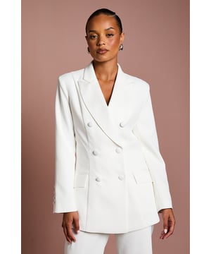 Petite Premium Hourglass Silhouette Double Breasted Blazer