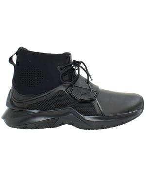 Step up your sneaker game with the Puma Fenty by Rihanna Ignite Women's Black Trainers, a stylish and functional footwear choice that embodies the perfect blend of sportiness and high fashion. Designed as part of Rihanna's acclaimed Fenty collection, these trainers are crafted for the modern woman who values both performance and aesthetics.
The sleek black upper is made from premium materials, ensuring durability and a luxurious feel. The lightweight construction promotes ease of movement, making these trainers perfect for workouts, casual outings, or simply running errands. The Ignite foam cushioning provides exceptional energy return and comfort, allowing you to stay on your feet all day without sacrificing support.
Featuring a bold silhouette with unique design elements, these trainers showcase Rihanna's signature style, seamlessly merging streetwear with contemporary fashion. The padded collar and lace-up closure offer a secure fit, while the textured outsole provides reliable traction on various surfaces.
Whether you're pairing them with workout gear or incorporating them into your everyday wardrobe, the Puma Fenty Ignite Trainers add a touch of edgy elegance to any outfit. Make a statement and express your individuality with these must-have trainers that perfectly capture the essence of style and performance.
 