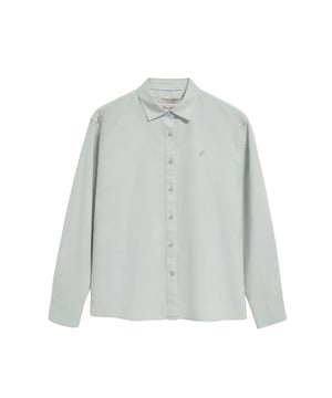 Dieses Damenhemd eignet sich sowohl für den Alltag als auch für besondere Anlässe und wertet mit seiner Leinen-Baumwollmischung, dem französischen Kragen und der lockeren Passform jeden Look auf. Liebevolle Details, wie die Knöpfe mit Markenlogo, die Stickerei des Endknopflochs in Farbe des Logos sowie kontrastfarbene Paspeln an der Innenseite des Kragens und der Manschetten, machen dieses Hemd unverwechselbar. Gesticktes PC Monogramm auf der Brust.