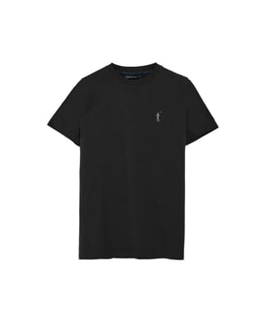 Dieses Baumwoll-T-Shirt kombiniert Komfort mit Stil und eignet sich perfekt für jeden Anlass. Sein gerippter Rundhalskragen sorgt für einen perfekten Sitz, während die marineblauen Details und das gummierte, etwas größere Rigby Go-Logo auf der Brust ihm einen besonderen Touch verleihen.