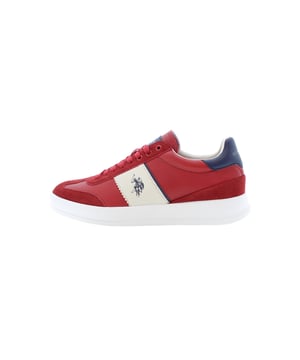 De herensneakers van U.S. Polo Assn. maken indruk met een sportieve, elegante look en mooie details zoals de labelprint op de zijkant en de kenmerkende badge op de tong. De klassieke vetersluiting zorgt voor een stevige pasvorm, terwijl de gewatteerde schachtrand en binnenzool een comfortabele pasvorm bieden. Het ontwerp wordt afgerond met een rubberen antislipzool die zorgt voor comfort en stabiliteit voor dagelijks gebruik en vrijetijdsactiviteiten.