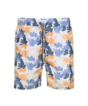 100% Polyester. Voering: Gaas. Ontwerp: all-over print, camouflage. 100gsm. Zakken: 2 Zijzakken, 1 Achterzak. Bevestiging: Pull-On. Taille: Koord, Elastisch.