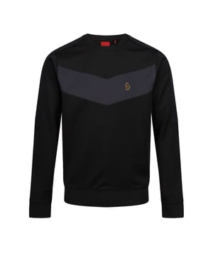 94% Polyester, 6% Elastaan. Trim: Ribben. Stof: Stretch, Tricot. Ontwerp: Chevron, Geborduurd logo. Hals: Crew Neck. Gesneden en genaaid paneel, getapete schouders, getapete mouwen. Mouwtype: Met lange mouwen. Bevestiging: Trek aan de achterkant. M: 40 in. XL: 44 in. XXL: 46 in.