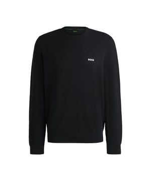 48% Polyester, 39% Schurwolle, 11% Polyamid, 2% Elastan. Design: Logo, Unifarben. Gewebetechnik: Dryflex, Feuchtigkeitskontrolle, Wärmeregulierend. Rundhalsausschnitt. Langärmlig. Bündchen: gerippt. Passform: Regulär. Zum Überziehen. S: 96,52 cm.