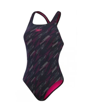 53% gerecycled polyester, 47% PBT. Stof: Duurzaamheid+. Ontwerp: Embleem, Gepatroonleerd. Stijl achterkant: Uitgesneden. Bevestiging: Pull-On. Halslijn: Vierkante Hals. Stoftechnologie: Chloorbestendig, Duurzaam, Sneldrogend. Gevoerde. Duurzaamheid: Gemaakt van gerecycled materiaal.