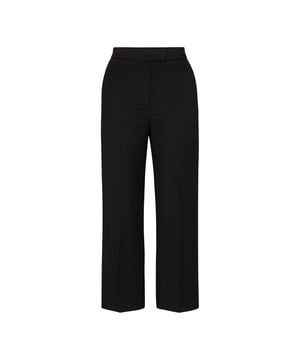Azetat, Baumwolle, Polyester, Schurwolle, Viskose. Gewebe: Twill. Design: Logo, Unifarben. Haken und Ösen, Hosenschlitz mit Reißverschluss. Gewebetechnik: Weich. Gerades Bein. Taschenart: Zwei Seitentaschen, 2 Taschen hinten. Taille: Hochgeschnitten. Passform: Regulär.
