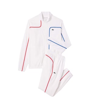 Gewebetechnik: Stretch. Recyceltes Polyester. Gewebe: Diamanttaft, Jerseyware. Design: Blockfarben, Logo. Hoher Kragen. Langärmlig. Zum Überziehen. Uneingeschränkte Bewegung. Inhalt: 1 Hose, 1 Oberteil. Passform: Regulär. XS: 90,17 cm.