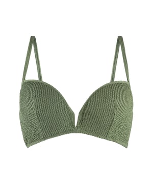 Crazy wild & fun - Diese Serie hat einen sexy Look mit einem einzigartigen Zebradruck. Dieses gepolsterte Bikini-Top ist vorgeformt und hat einen verstellbaren Träger am Nacken.