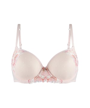 "Embrace the allure with our Dusty Desert Lingerie serie.'' Der Uni-Fit-BH hat glatte Cups und eine besondere Rückseite. Der BH ist mit halbtransparenter Spitze und Mesh für ein besonders luxuriöses Gefühl verarbeitet. Der Diamant-Anhänger rundet das Design ab.