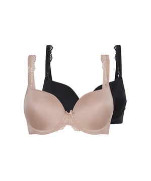 De 1400-1 t-shirt bh is een van de bestsellers uit de LingaDore Daily collectie. Deze topper bieden we nu aan in een voordelige 2-pack. In deze 2-pack vind je de kleuren ivoor en zwart, zodat je voor bijna elke outfit een geschikte bh hebt! De bh heeft een uni-fit pasvorm, die zich aanpast aan de vorm van je borst. Ook is de bh voorzien van stevige schouderbandjes en ondersteunende zij- en achter panelen. Deze bh heeft een uitstekende pasvorm.