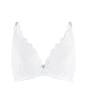 "Feel beautiful in Misty Blue's"  Der Bügel-BH verfügt über komplett bestickte Cups mit einem goldenen Anhänger dazwischen, für einen luxuriösen und sexy Look.