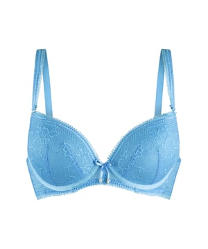 Coral Tones.... Een echte frisse serie voor dit seizoen! Deze romantische serie met veel kant mag niet ontbreken in je collectie. Deze gel bh met beugel is op de cups afgewerkt met trendy kant en tussen de cups is een sierlijk strik detail met gouden hangertje bevestigd.