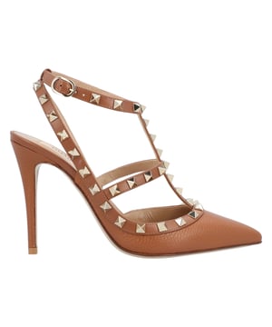 Garavani Rockstud Pumps mit spitzer Zehenpartie und Gittermuster
Hergestellt in Italien
Farbe: Braun
– Nieten in Platin-Finish
– Kontrastierende Riemen und Besatz aus puderfarbenem Nappaleder
– Verstellbare Riemen