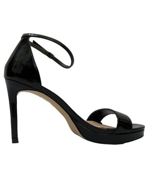 VINTAGE, RRP AS NEW
 The Stuart Weitzman Nudist Platform Sandals in black patent leather are a glamorous upgrade of the iconic minimalist design, offering extra height with enduring elegance. With a sleek ankle strap, glossy finish, and supportive platform, they’re perfect for evening wear or formal occasions. **Style Tip:** Pair them with a floor-length gown or tailored jumpsuit to elongate the legs and add a polished, red-carpet-ready finish.

Stuart Weitzman Nudist Platform Sandals in Black Patent Leather

Condition: Excellent
Signs of wear: Include Box., No visible signs of wear
Packaging: Box
Color: Black
Material: Leather | patent leather
Size: UK | 7
Measurements: Heel height: 100 mm; Insole length: 270 mm
SKU: TONPUGBSH509154W