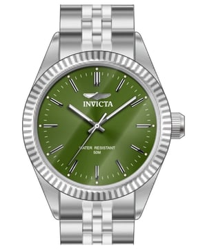 El Invicta 49313 tiene una caja de acero inoxidable de 43 millimetros con una esfera verde.
Esta modelo funciona con un movimiento de Cuarzo preciso.
Resistencia a la presión de aqua de 5 bares.
Este modelo es parte de la colección Invicta Specialty.

2 años de garantía Invicta.