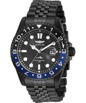 Das Invicta 30627 hat ein 43 millimeter Edelstahl gehäuse mit einem schwarzen Zifferblatt.
Dieses Modell wird von einem präzisen  Quarzuhrwerk angetrieben.
10 bar Wasserdichtigkeitszertifizierung.
Dieses Modell ist von der Invicta Pro Diver Kollektion.

2 Jahre Garantie.