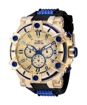 Das Invicta 35747 hat ein 52 millimeter Edelstahl gehäuse mit einem goldenen Zifferblatt.
Dieses Modell wird von einem präzisen  Quarzuhrwerk angetrieben.
10 bar Wasserdichtigkeitszertifizierung.
Dieses Modell ist von der Invicta Bolt Kollektion.

2 Jahre Garantie.