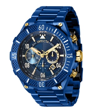 De Invicta 40512 heeft een roestvrijstalen horlogekast van 50 millimeter met een blauwe wijzerplaat.
Dit model wordt aangedreven door een accuraat Quartz uurwerk.
10 bar waterdicht.
Dit model is onderdeel van de Invicta Aviator collectie.

Inclusief 2 jaar garantie.