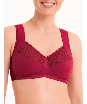 Anita Havanna Wireless Support Bra. Soft cup with wide cushioned straps and floral lace. Product is recommended hand wash only.