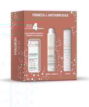 AVÈNE HYALURON ACTIV B3 SERUM + MICELLARWASSER + THERMALWASSER Dieses Serum bietet eine hohe Formulierung mit 6 % Niacinamid und 1,5 % Hyaluronsäure, wodurch die Haut sofort geglättet und Falten sichtbar gemindert werden. Nach zwei Wochen regelmäßiger Anwendung zeigt es straffende Ergebnisse. Die Produktformel ist frei von Duftstoffen und wurde auf allen Hauttypen, einschließlich empfindlicher Haut, getestet. Ihre Zusammensetzung besteht zu 94 % aus natürlichen Inhaltsstoffen und wird in einem recycelbaren Glasbehälter geliefert. Vorteile sind der sofortige Spannungs-Effekt durch den hohen Hyaluronsäuregehalt (1,5 %), eine Redensifizierung der Haut nach nur vier Stunden** sowie eine signifikante Faltenreduktion in nur zwei Wochen** **% Zufriedenheit basierend auf 128 Probanden.