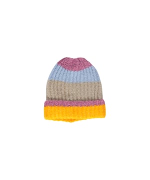 Marca: Piezas.
  Genero: Mujer.
  Tipo: Gorras.
  Temporada: Otono/Invierno.
  Color: amarillo.
  Patron: rayas.
  Codigo del articulo: 17143898.
  Composicion: 47% acrilico 3% lycra 50% poliester.
  Lavado: lavar a maquina a 30Â°.