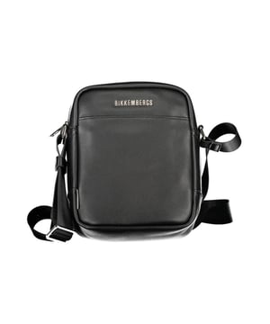 Black polyethylene shoulder bag
  Adjustable shoulder strap
  2 inside pockets
  Zip closure
  Logo
  Designed for men
Material: Polyethylene