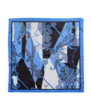 Hecho en Italia.
  Composicion: 100% POLIESTER.
  Color: Multicolor.
  Medidas: 90x90 cm.
  Disenado con un hermoso patron multicolor.
  Lujoso tejido CASHMERE V05.
  Perfecto para todas las estaciones.