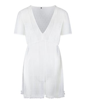 Powder Puff… Deze rustige maar toch sprekende serie met veel kant mag niet ontbreken in je collectie. Deze soepel vallende jurk met kanten mouwen en hals is super trendy!