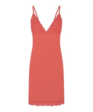 "Blossoming elegance in full bloom!" Ontdek de veelzijdigheid van onze Chemise Dusty Desert. Deze jurk combineert comfort en stijl met zijn spaghettibandjes, V-hals met kanten afwerking en knielengte.