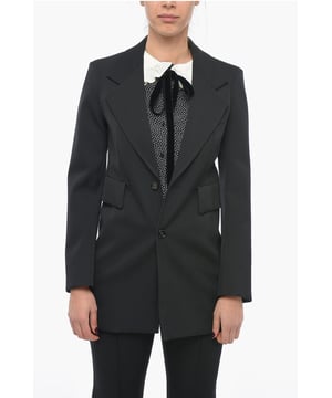 Primavera-Verano, Negro, 2 bolsillos, Bolsillo en el pecho, Forrado, Chaqueta sencilla, Hecho en Italia, Bolsillo con solapa, Look festivo, VUELTA A LA OFICINA, P568683