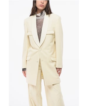 Otoño-Invierno, Beige, Forrado, Hecho en Italia, Botones, Manga larga, 2 bolsillos, Bolsillo en el pecho, Bolsillo interior, Chaqueta sencilla, Bolsillo con solapa, Wo: 100%, P694843