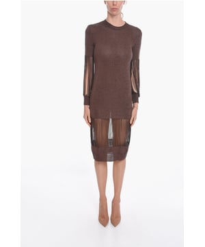 Bruin, Lange mouwen, Ronde hals, Gemaakt in Italië, Trendy, Chic, Lente-Zomer, P534055