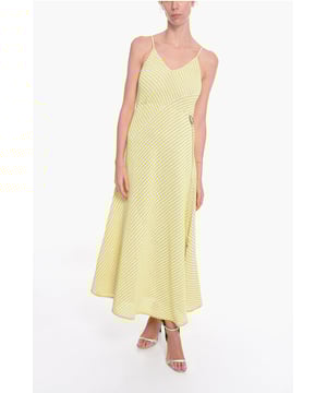 Grün, Ärmellos, Streifen, Made in Italy, Casual, Tunnelzug in der Taille, Frühling-Sommer, P534038