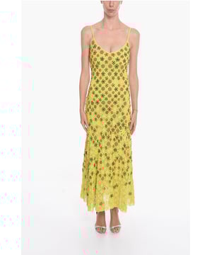 Groen, Applicaties, Lichtgewicht breisel, Bloemenprint, Stretch, Gemaakt in Italië, Trendy, Mouwloos, Lente-Zomer, Flower Fever, NIGHT IS YOUNG, Patterned World, P534046