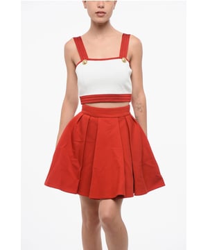 Lente-Zomer, Knopen, Mouwloos, Gemaakt in Frankrijk, Wit, Stretch, Ritssluiting, Chic, Sluiting aan de achterkant, Diep, Rood, FRENCH CHARM, P621722