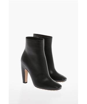 VROUWENDAG, Herfst-Winter, Zwart, Beklede hak, Vierkante hak, Leren zool, Leer, Gemaakt in Italië, Ritssluiting aan de binnenkant, Vierkante neus, P603581, Hakhoogte: 11 cm, Beenbreedte: 12 cm