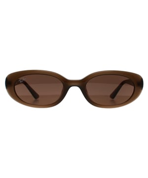Ray-Ban Oval Womens Matte Opal Brown Dark Brown RB4441D Bio Based Sunglasses feature a modern, oversized square shape made from bio-based materials, offering a sustainable update to a bold street-style look. With clean lines, sculpted temples, and signature Ray-Ban detailing, they deliver standout style with lightweight comfort and eco-conscious appeal.