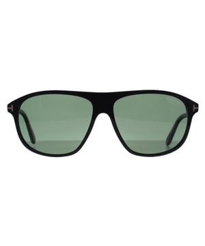 Las gafas de sol Tom Ford Aviator Prescott FT1027 para hombre en negro brillante verde polarizado ofrecen un giro moderno al clásico aviador con una silueta afilada y cuadrada y un refinado puente doble. Fabricadas en metal ligero con terminales de acetato, llevan el icónico detalle de la "T" de Tom Ford en las bisagras. Elegantes y versátiles, estas gafas de sol ofrecen un look elegante y seguro con un acabado de primera calidad y comodidad para el día a día.