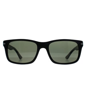 Persol Rectangle Mens Black Green Polarized PO3048S  Sunglasses feature a modern, bold frame with smooth curves and iconic Persol styling. Perfect for fashion forward individuals, these sunglasses provide superior protection while making a striking statement.