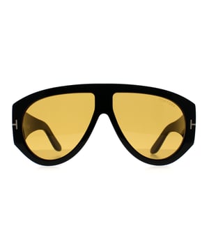 Tom Ford Aviator Mens Shiny Black Brown Bronson FT1044  Sunglasses offer a bold aviator style with a modern twist. Crafted from high-quality acetate, they feature a full-rim frame and the signature metal 'T' logo on the temples. Designed for comfort and durability, these sunglasses provide 100% UV protection