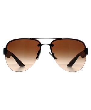 Prada Sport Aviator Mens Gunmetal Brown Gradient PS55YS  Sunglasses combine a sleek, modern design with luxury craftsmanship. Featuring a sophisticated frame, these sunglasses add an upscale touch to any outfit while ensuring your eyes are shielded from the sunâ€™s rays.