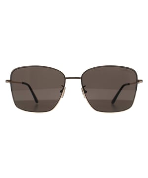 Tom Ford Square Womens Shiny Rose Gold Smoke Grey FT0953-D  Sunglasses is a refined aviator-style sunglass crafted in Italy from sleek metal, graced with a polished gold (or rose-gold) frame and matching bridge. The lenses offer full UV protection and classic Tom Ford branding, the FT0953â€‘D blends vintage aviation charm with modern eleganceâ€”ideal for those seeking timeless luxury with everyday practicality.